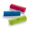 FEFI - Stabiles Hardcase Brillenetui im bunten Leinen-Look (blau)