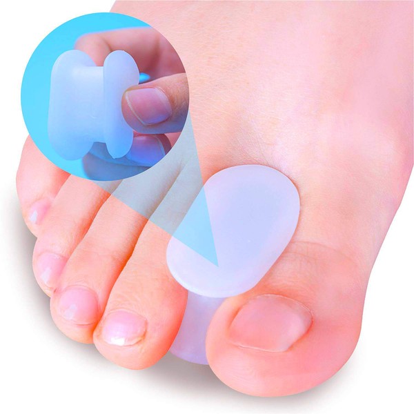 Povihome 10 Pack Toe Spacers Separators(1/2'' Thick), Bunion Corrector Gel Orthotics for Bunion, Overlapping Toes - L Size