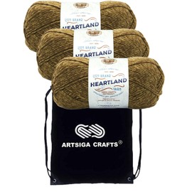 Lion Brand Heartland Joshua Tree 136-174 (3-Skeins - Same Dye Lot) Worsted Medium #4 Acrylic Yarn for Crocheting and Knitting with Project Bag