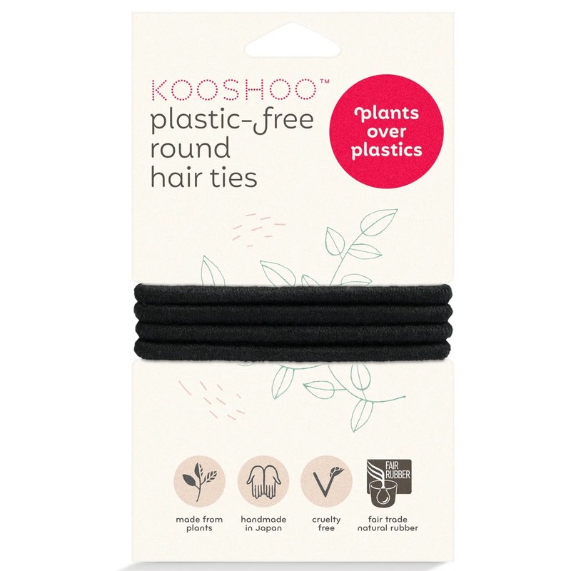 Kooshoo Round Mondo Plastic-Free Hair Ties 4 Pack, Golden Fibres