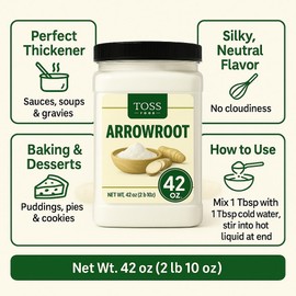 TOSS Arrowroot Powder 42 oz | Arrow Root Starch & Flour Alternative | Thickener for Baking, Cooking, Sauces & Gravies
