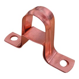 15mm Copper Pipe Saddle Clips with Spacer – Bag of 10 | Copper Pipe Fixing Clamps for Plumbing Installations