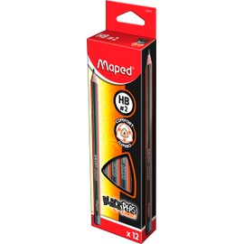 Maped – Box of 12 Jumbo Triangular Pencils, for Good Grip, Ideal for Children, Hardness HB, Wood