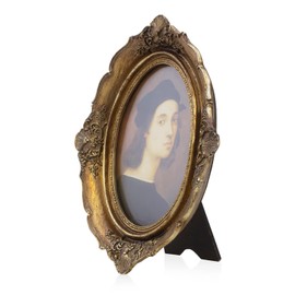 Bellglee Vintage Oval Picture Frame 4x6 Inch, Bronze Gold Antique Old Photo Frames with Glass Front for Tabletop and Wall Hanging, Art Deco, Photo Gallery, Home Decor, Displays, Gift Ideas