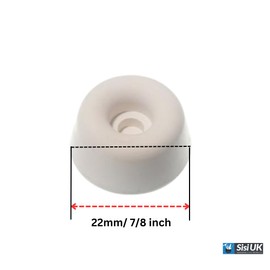 Toilet Seat Rubber Buffers White 22mm / 7/8 inch Round Toilet Seat Furniture Rubber Buffer Pad Pack of 4