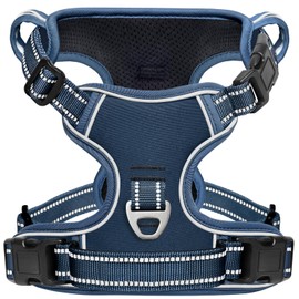 HEELE No Pull Dog Harness, Chest Harness for Small Dogs, Adjustable Reflective Dog Harness, Breathable Dog Harnesses with Padded Handle, Royal Blue, XS