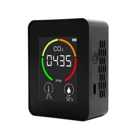 Multifunctional 3in1 CO2 Temperature Humidity Monitoring Device Home Digital Household Air Quality Detector Household Air Pollution Monitor LCD Display with Backlit