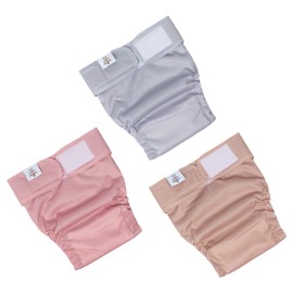 CuteBone Washable Dog Diapers Female No Tail Hole 3 Pack Reusable Doggie Period Training Pants for Docked-Tail Frenchie French Bulldog Boston Terrier Without Tail WWD07L