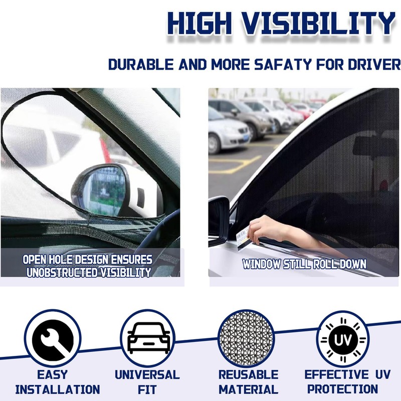 Car Window Screens for Side Windows, OUTTDID 4 Pack Side