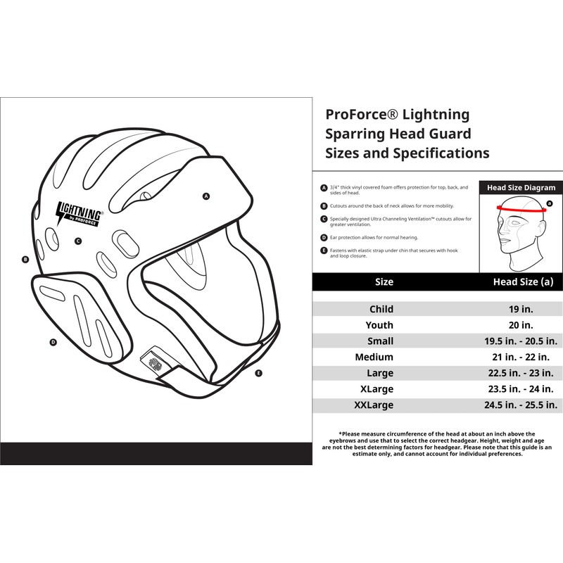 Pro Force Lightning Karate/Martial Arts Headgear