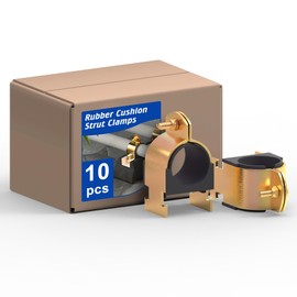 Wintcomfort Rubber Cushion Strut Clamp, 10 Pcs Heat Resistant Zinc-plated Strut Clamps, 1-1/8" Mount Strut Clamps for Mounting Copper Piping, PEX Pipe, Galvanized Tubings, and Gas Piping
