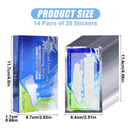 Teeth Whitening Strips, 28Pcs Fast-Result Whitener, 14-Day Kit with Xylitol, Mint Flavor, 30 Minutes Treatment for Home & Travel