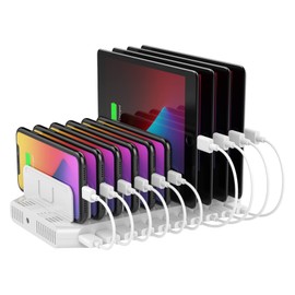 Unitek 2021 Autumn, USB Charging Station, 10 Ports, Desktop Charging Stand, Up to 12A, 60W, PSE Certified, 10 Devices Simultaneously Charging, 1.5A/2.4A, Equipped with Smart IC, Supports Multiple