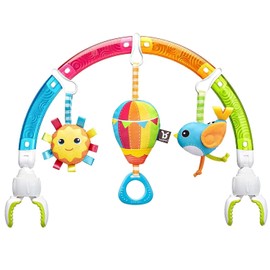 BENBAT Baby Stroller Arch Toy Rainbow Dazzle Friends Play Bar. Fun Newborns Sensory Activity, Adjustable for Bouncers and Car Seat.