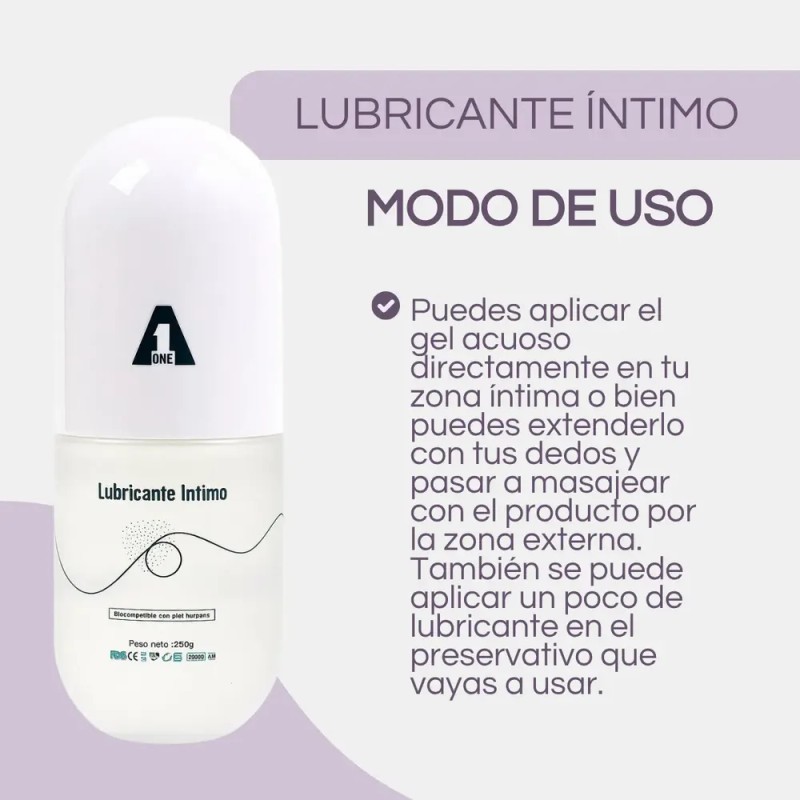 Lubricante Intimo Gel Base Agua Sabor Y Aroma Natural 250ml