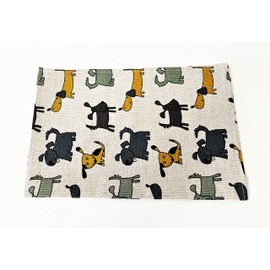 A Pair of Linen Cotton Tea Towels Kitchen Towels Doggies (pack of 2 towels)