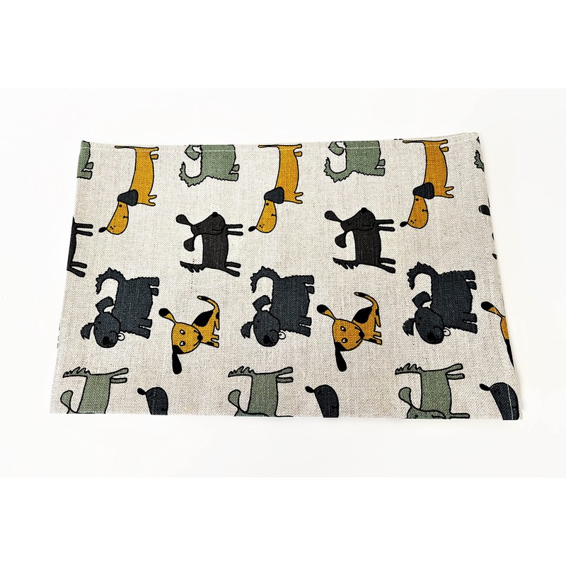 A Pair of Linen Cotton Tea Towels Kitchen Towels Doggies