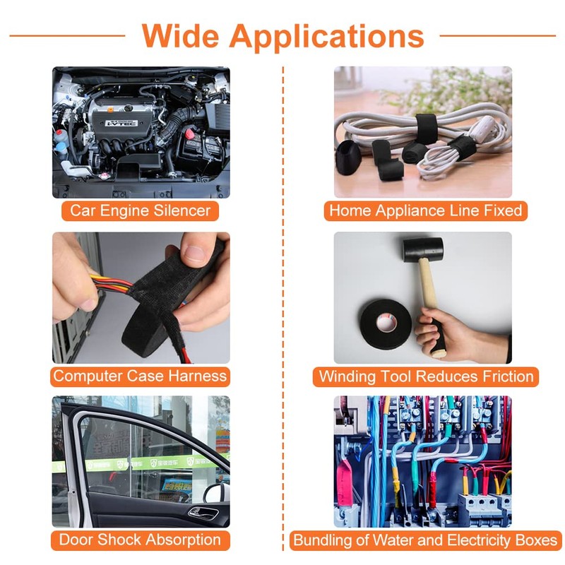 Keenso High Temperature Resistant Automotive Wiring Harness Tape Wiring Loom