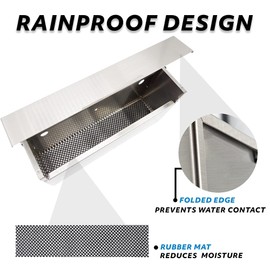 Pochar Rainproof Stainless Steel Mailbox for Walls, Heavy Duty Wall Mounted Mailbox - 14.5'' x 3.75'' x 7.1'' Rust Proof Steel Dropbox with Rainproof Design (Silver)