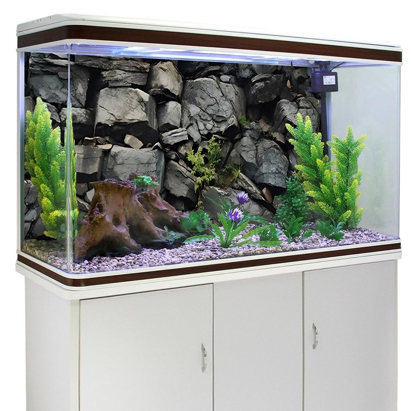 AWERT 48x24 inches Stone Aquarium Background Grey Rock Fish Tank