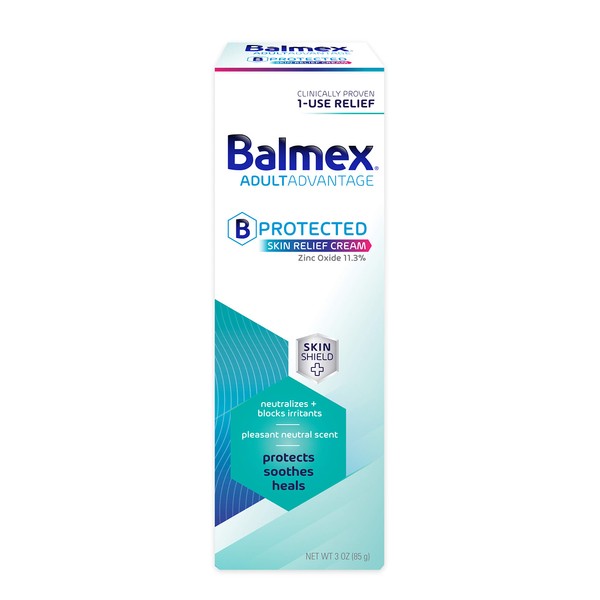 Balmex AdultAdvantage BProtected Skin Relief Cream, with SkinShield Technology to Protect, Soothe and Heal Sensitive Skin, 3oz