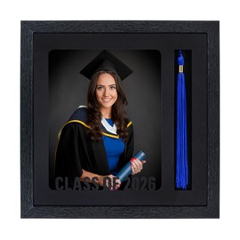 GMFrames Graduation Picture Frame with Tassel Holder Class of 2026 & 2025 Shadow Box Photo Frame for 8x10 Pictures Graduation Party Gift and Keepsake Black