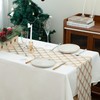WELTRXE Table Runner with Gold Foil, 28cmx15m Faux Linen Polyester-Cotton