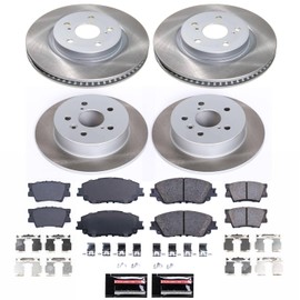 Power Stop SC7931 Front and Rear Brake Kit With Semi-Coated Brake Rotors and Ceramic Brake Pads & Hardware For 2018 2019 2020 Toyota Camry L, LE, SE | 2021 2022 Camry LE SE SE Nightshade