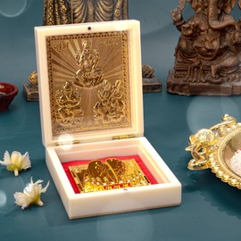 Tarini Gallery Shubh Labh Wall Main Door Wall Hanging for Religious Ritual Festival Diwali Pooja Poojan Home Temple Office Décor Decoration and Gifting (Golden Charan Box)