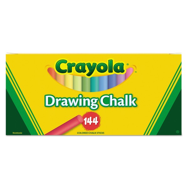 Crayola 510400 Colored Drawing Chalk, Six Each of 24 Assorted Colors, 144 Sticks/Set