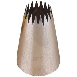 Silver Churro Piping Tip, Piping Tips for Eclair, Open Star Pastry Tip Large for Piping, Icing Tips, Decorating Tools, Icing Piping Tips (9FT)