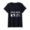 Womens Problem Solved Trucker V-Neck T-Shirt
