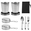 Folding Cup, Pack of 2 Stainless Steel Foldable Cups, 75