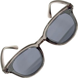 [FashionBerry] クリアグレー×ライトスモーク サングラス UVカット率99%以上 オーバル型レンズ 男女兼用 太めフレーム おしゃれ 旅行 ドライブ アウトドア 紫外線対策 軽量アイウェア 1050579-F-513