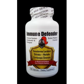 Ganoderma Lucidum ,  Shiitake ,  Maitake , Cordyceps Sinensis Immune System Defender, to Boost & Defend Your Immune System. 180 Vegan Capsules