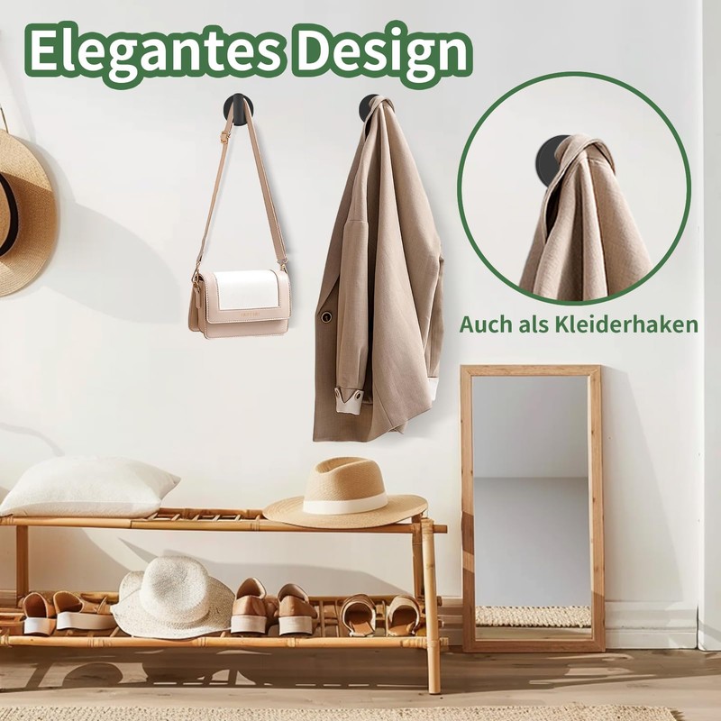 wiipara Pack of 2 Towel Hooks for Drilling, Stylish Clothes