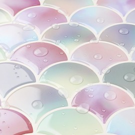 Livelynine Peel and Stick Backsplash Tile for Kitchen Pink Scallop Bathroom Wall Tiles Peel & Stick Waterproof 4-Tiles 12X12" Back Splashes for Kitchens Self Adhesive Shower Tile Stickers Coloful Wavy