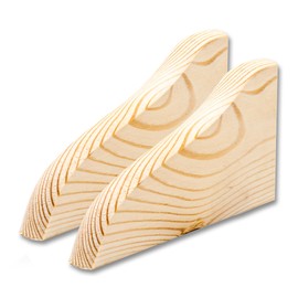 DOJA Barcelona Wooden Console Flat Pack of 2 Wooden Shelf Brackets 165 x 95 cm Worktop and Shelf Holder Shelf Bracket for Wall, Furniture, Window Shelf