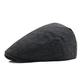 Celtic Circus Irish Tweed Ivy Cap | Beret Cabbie Flat Traveling Hat Black