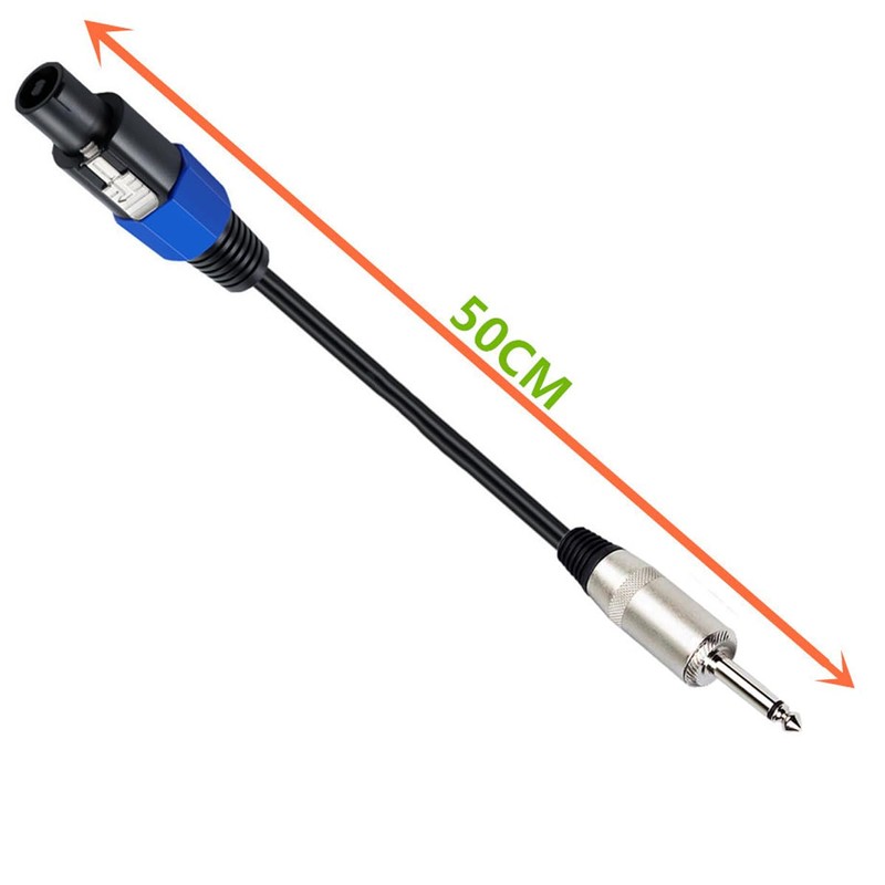 Speakon to 1/4" Speaker Cable, 6.35mm TS Male Plug to