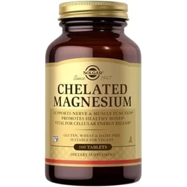 Solgar Chelated Magnesium - Supports Muscle and Nervous System - Mind Balance - Energy Release and Reduces Tiredness - Brown, 100 Tablets