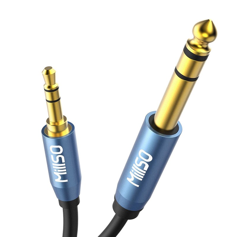 MillSO 6.35mm 3.5mm Converter Cable Male to Male Audio Converter