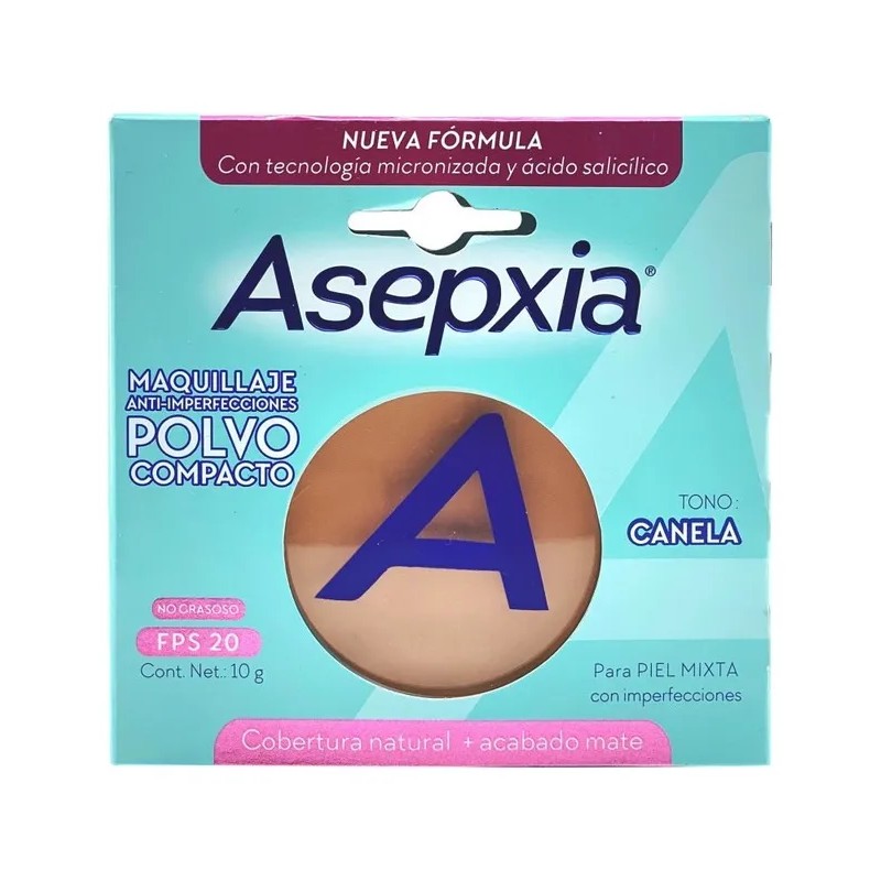 Maquillaje En Polvo Compacto Tono canela 10g Asepxia