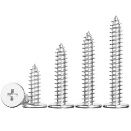 Ctyjia 20 Pieces Thin Self Tapping Screws Phillips Flat Head Screws 304 Stainless Steel M4x16mm Wood Screws for Repairs