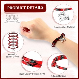 Liliaafar 25 Pack Horse Race Braided Bracelets Bulk Adjustable Wine Red Braided Bracelet Western Cowgirl Cowboy Horse Racing Game Jewelry Decorations for Women Men Derby Day Party Favors,5 Color