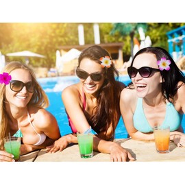 CHUANGOU TX 10-Piece Set Frangipani Beach Hair Pin Flower Hair Clips for Girls Women Wedding Party Pool Holiday Artifical Foam Hair Clips