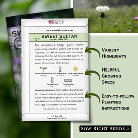 Sow Right Seeds - Imperialis Mix Sweet Sultan (Amberboa moschata) Seeds for Planting - Beautiful Flowers to Plant in Your Garden - Non-GMO Heirloom Packet - Old-Fashioned Favorite - Pom Pom Blooms