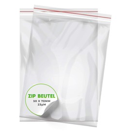 V1 Trade Zip Bags Set of 100 50 x 70 mm - Baggys - Robust Ziplock Bags - Resealable Bags for Better Organisation - Plastic Bags Sealable