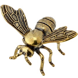 Brass Bee Adornment Small Bee Decor Craft Figurine for Desktop Decoration and Stylish Brass Ornament for Home and Office Decor