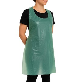 Disposable Protective Aprons, Green, Pack of 100, Kitchen and Workplace Use